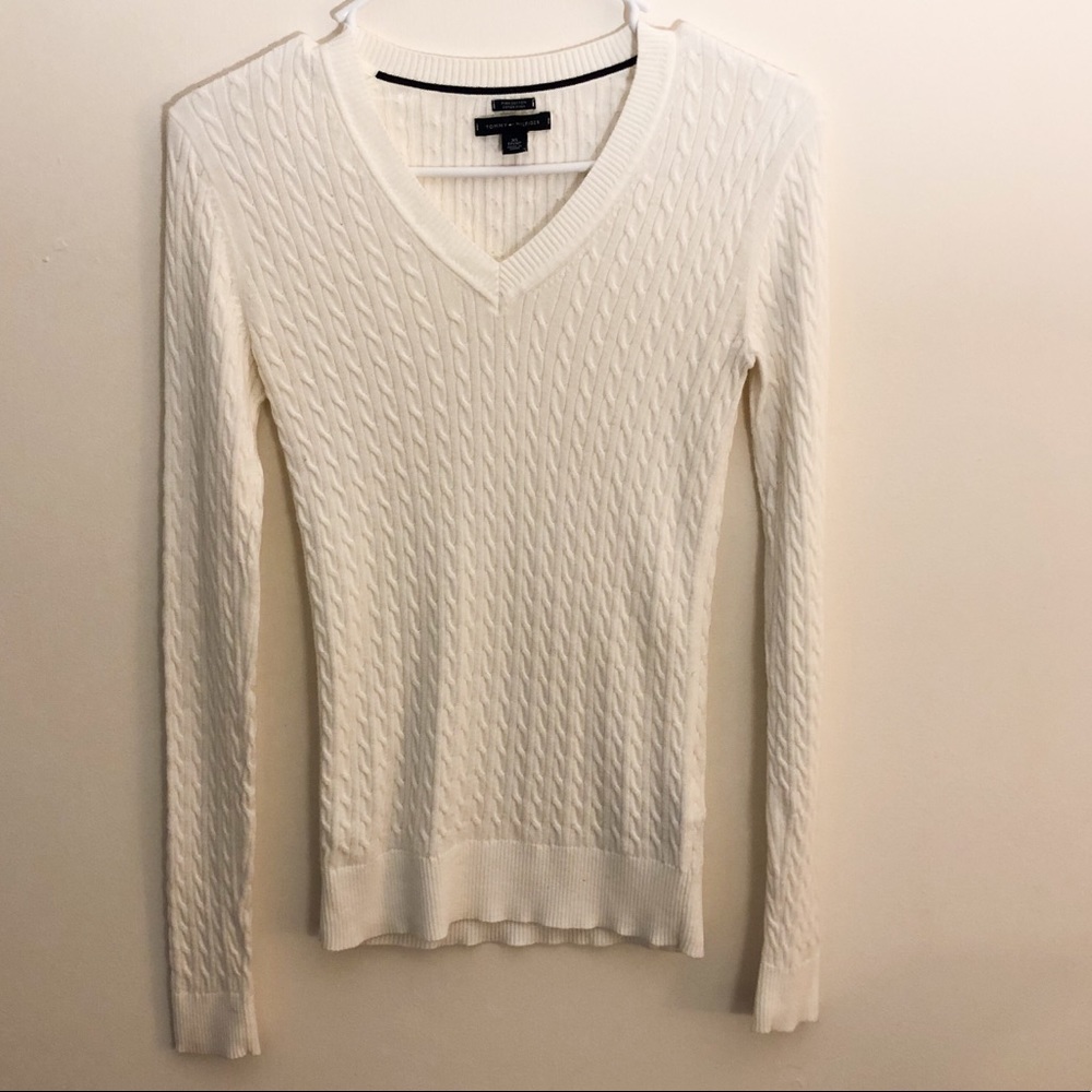 TOMMY HILFIGER Cable Knit 100% Pima Cotton Sweater
